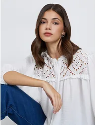 Solid Burnout Oversized Shirt