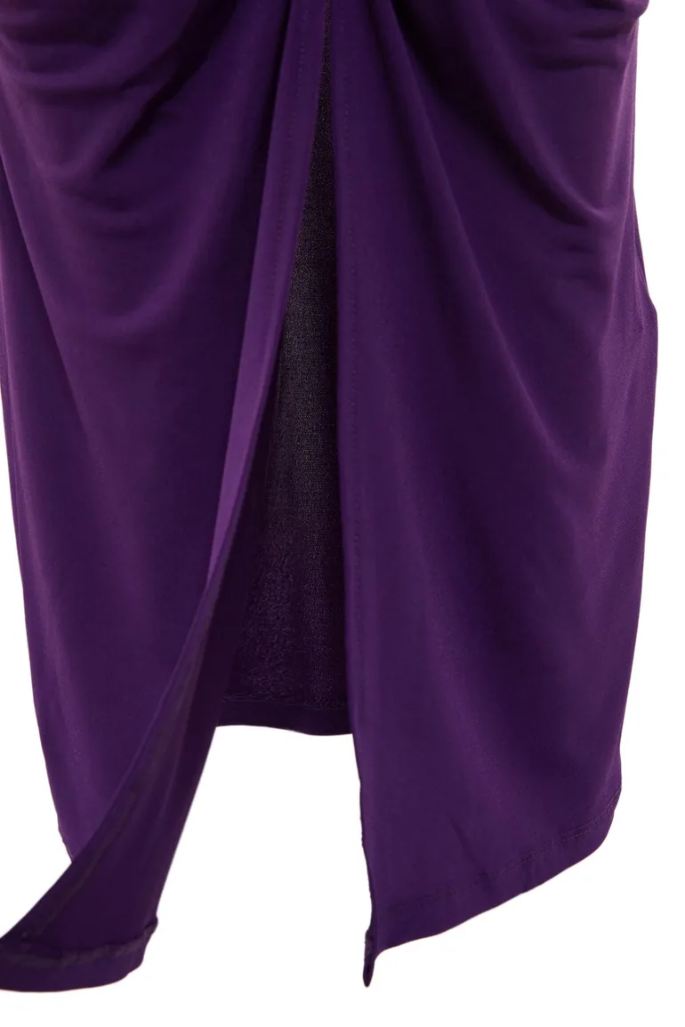 Purple Bodycon Midi Dress - 7