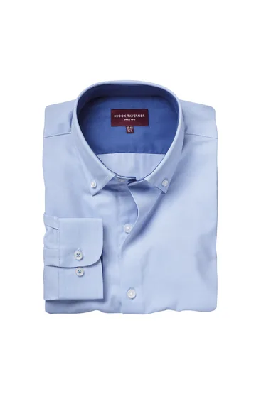 Brook Taverner Mens Toronto Long Sleeve Oxford Shirt - Sky Blue