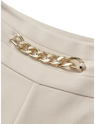 Flowy Beige Pants - 5