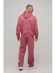 Basic Regular Fit Over the Head Hoodie - rose - 1
