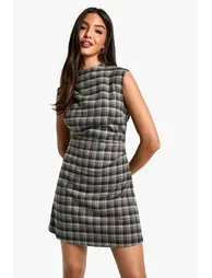 Check Tailored A-Line Mini Dress