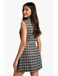 Check Tailored A-Line Mini Dress - 1