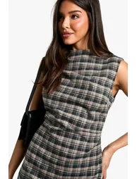 Check Tailored A-Line Mini Dress - 3