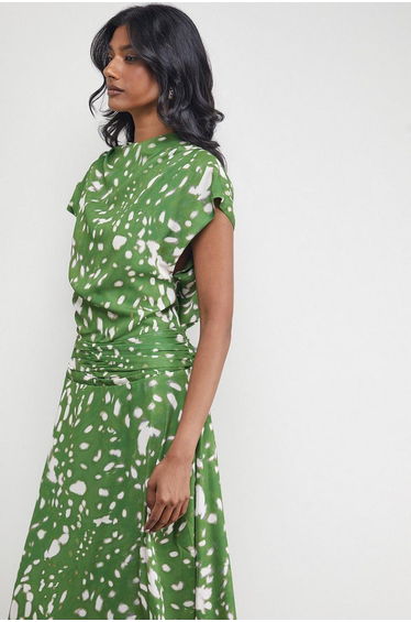 Chiffon Grown On Sleeve Drop Waist Dress product thumbnail 2
