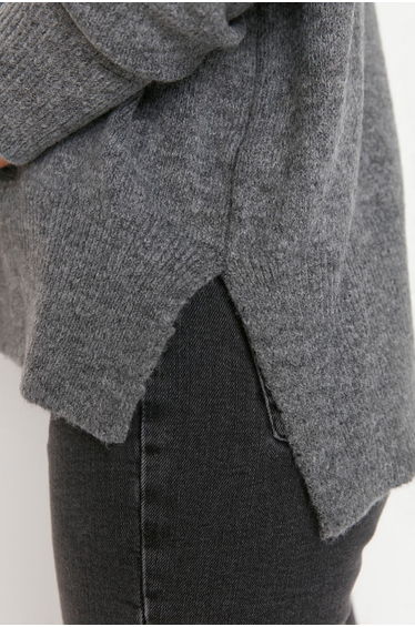 Anthracite Soft Textured Turtleneck Knitwear Sweater product thumbnail 3