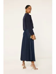 ELASTICATED WAIST SATIN SKIRT - 3
