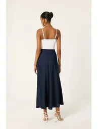 ELASTICATED WAIST SATIN SKIRT - 4