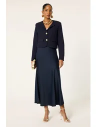 ELASTICATED WAIST SATIN SKIRT
