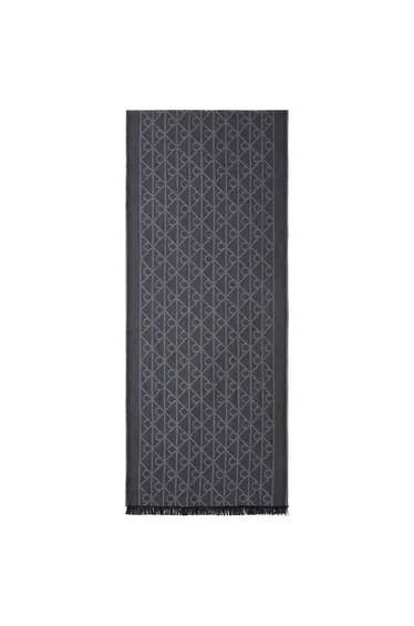 Emblem Aop Tonal Wool Lw Scarf Black Aop