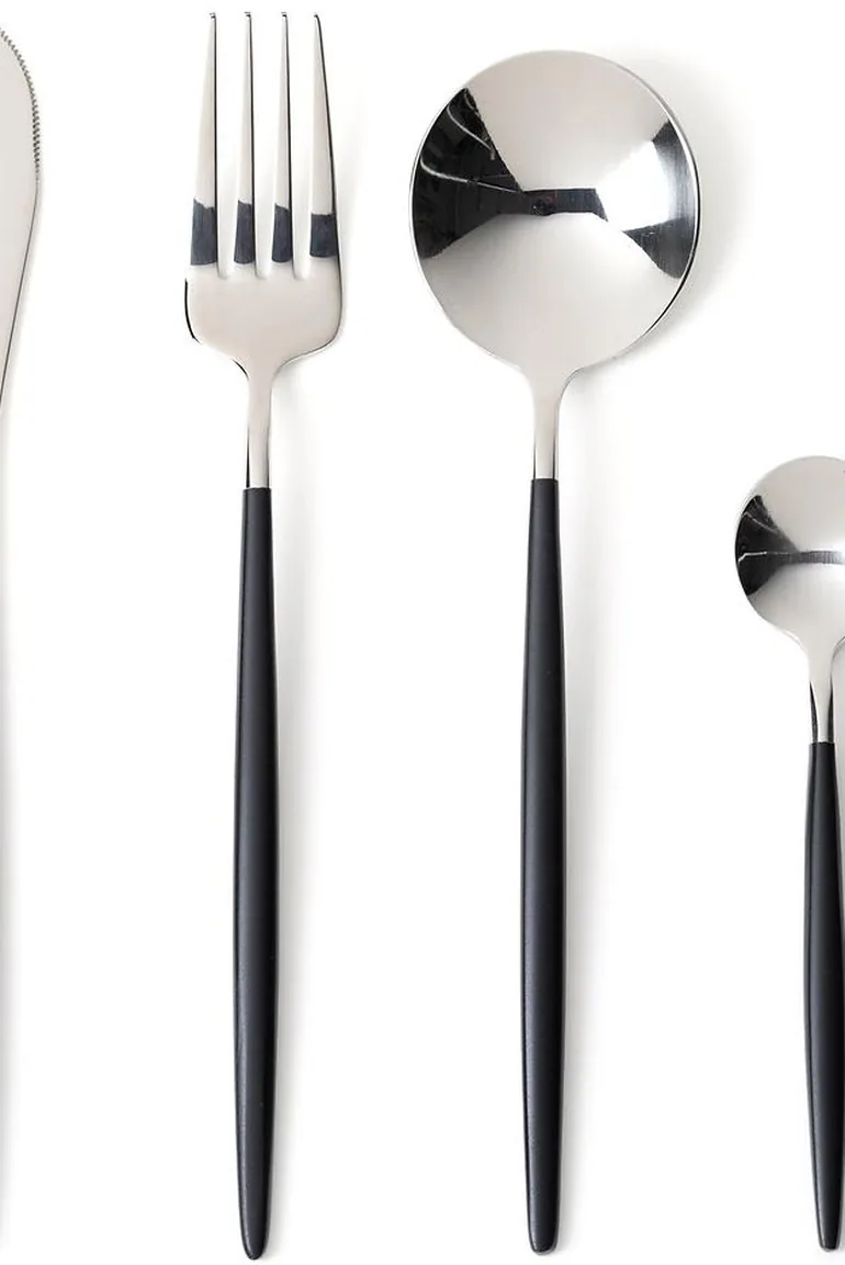 Barbule Stainless Steel and Black 16-Piece Cutlery Set