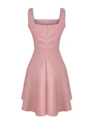 فستان تخرج/سهرة قصير بتصميم بشكل A - زهري - 5