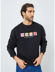 Tokyo Graphic Print Black Sweatshirt - 2
