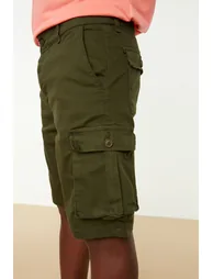 Men's Khaki Cargo Pocket Shorts & Bermuda - 3