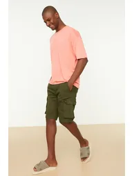 Men's Khaki Cargo Pocket Shorts & Bermuda - 1