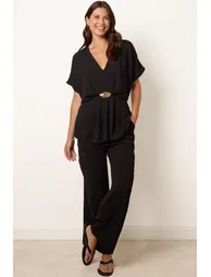 Two Piece Buckle Trouser Set
