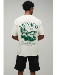 Oversized Monaco Racing T-Shirt & Short Set - ecru - 1