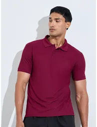 Men Regular Fit Polo with Rib Collar - 2