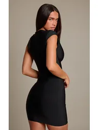 Black Bandage Key Hole Hook & Eye Mini Dress - 2