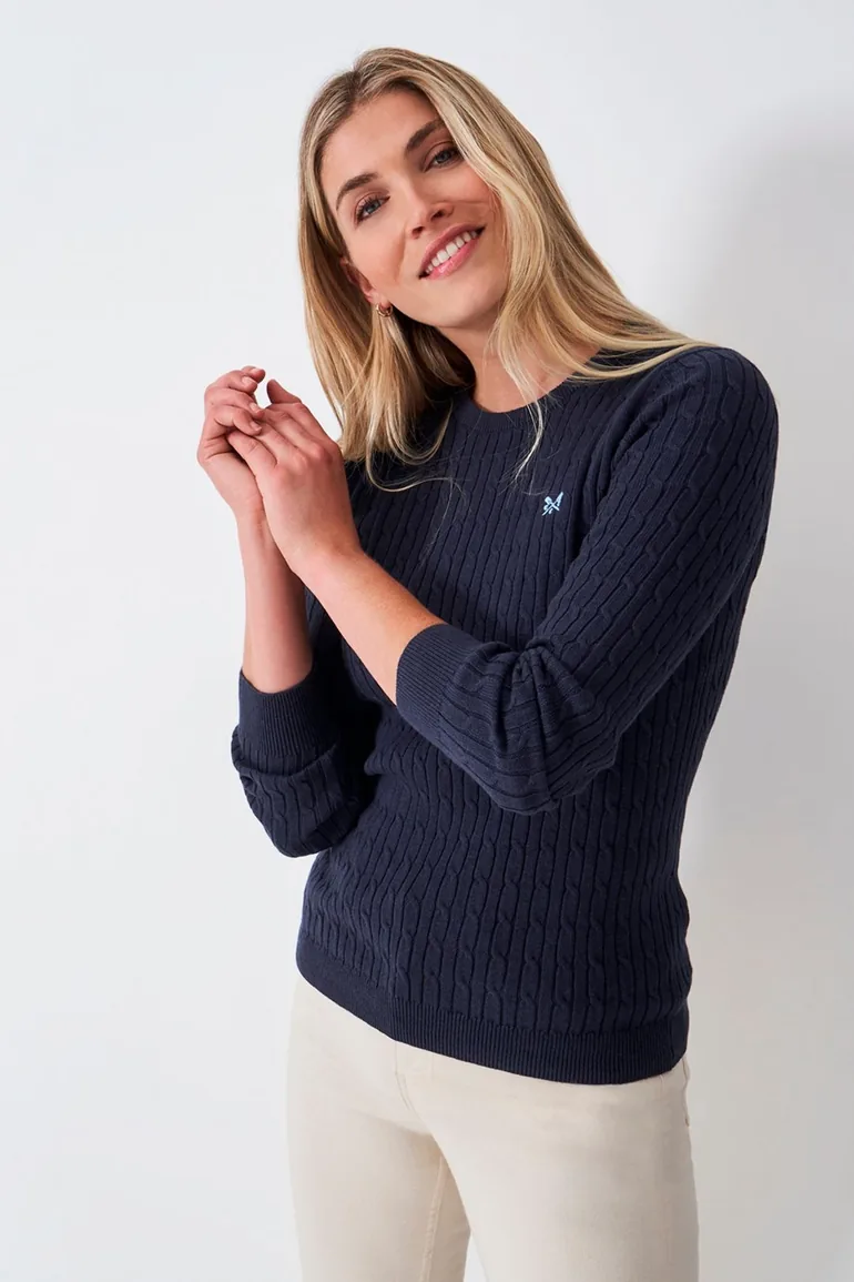 Heritage Cable Crew Neck Navy
