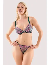 Ada Blossom Green & Pink Plunge Bra