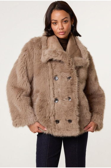 Reversible Short Faux Fur Coat