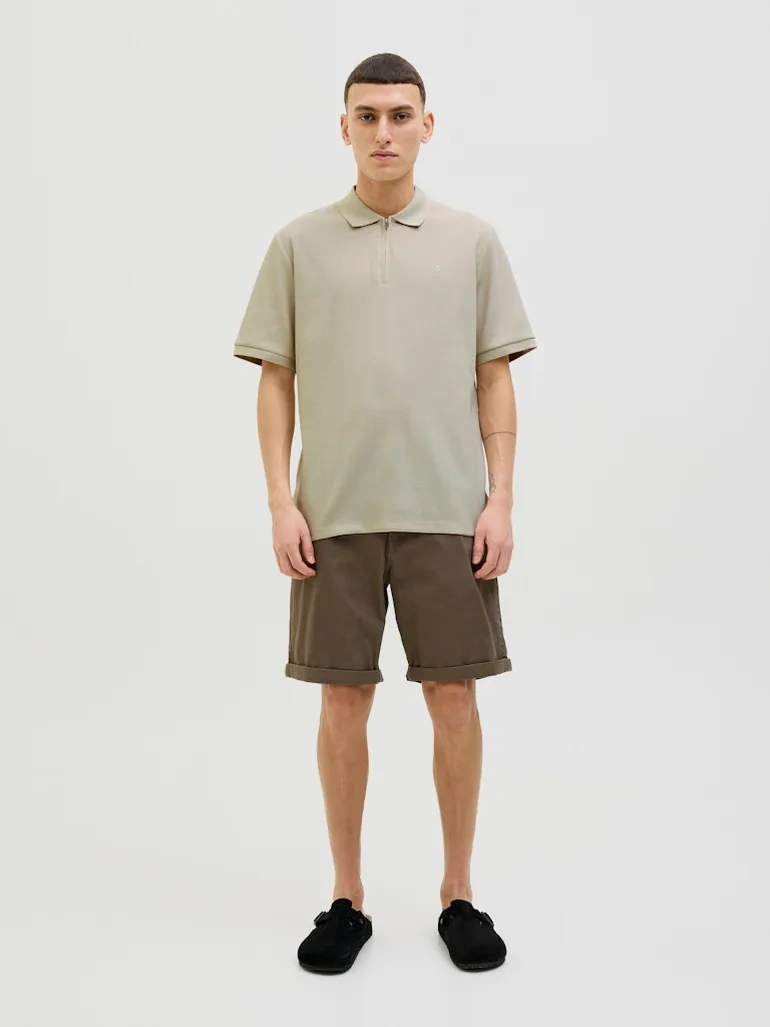 JJEaustiin Textured Knit Half Zip Polo - 2