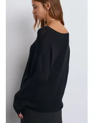 Dilvin Women's Ribbed Boat-Neck Knit Sweater - 1