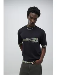 Black Oversized Fit Camo Sanctuaire T-Shirt