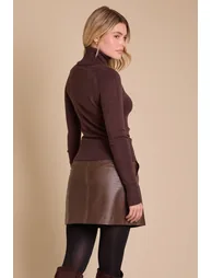 Super Soft Roll Neck Stud Detail Cuff Jumper - 1