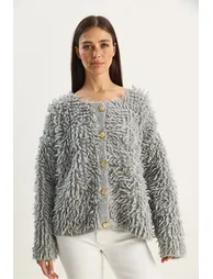 LUCCI Textured Button-Up Cardigan - 1