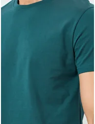 Men Teal Short Sleeve T-Shirt and Pyjama Set - 2