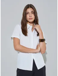 White Short Sleeve Classic Casual Shirt