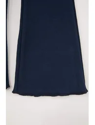 Navy Blue-Pink 2-Piece Girls' Plain Knitted Tights - 5