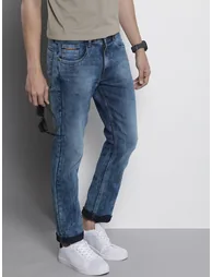 Men Slim Fit Solid Faded Jeans - 1
