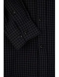 Black Gingham Seasonal Regular 100% Cotton Men's Shirt - 7