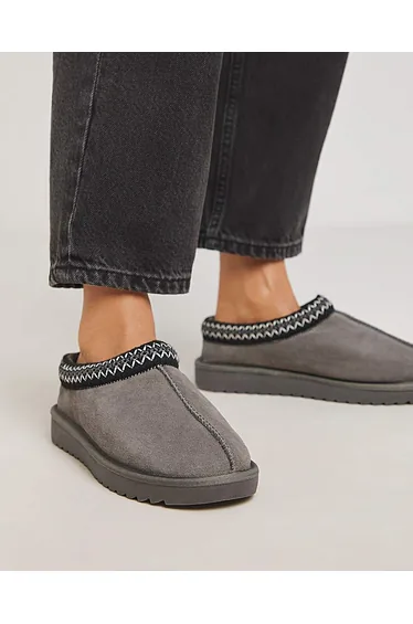 Embroidery Full Mule Slipper Wide