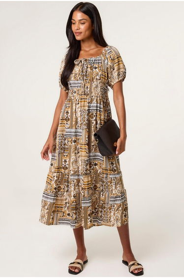 Scoop Neck Paisley Dress product thumbnail 2