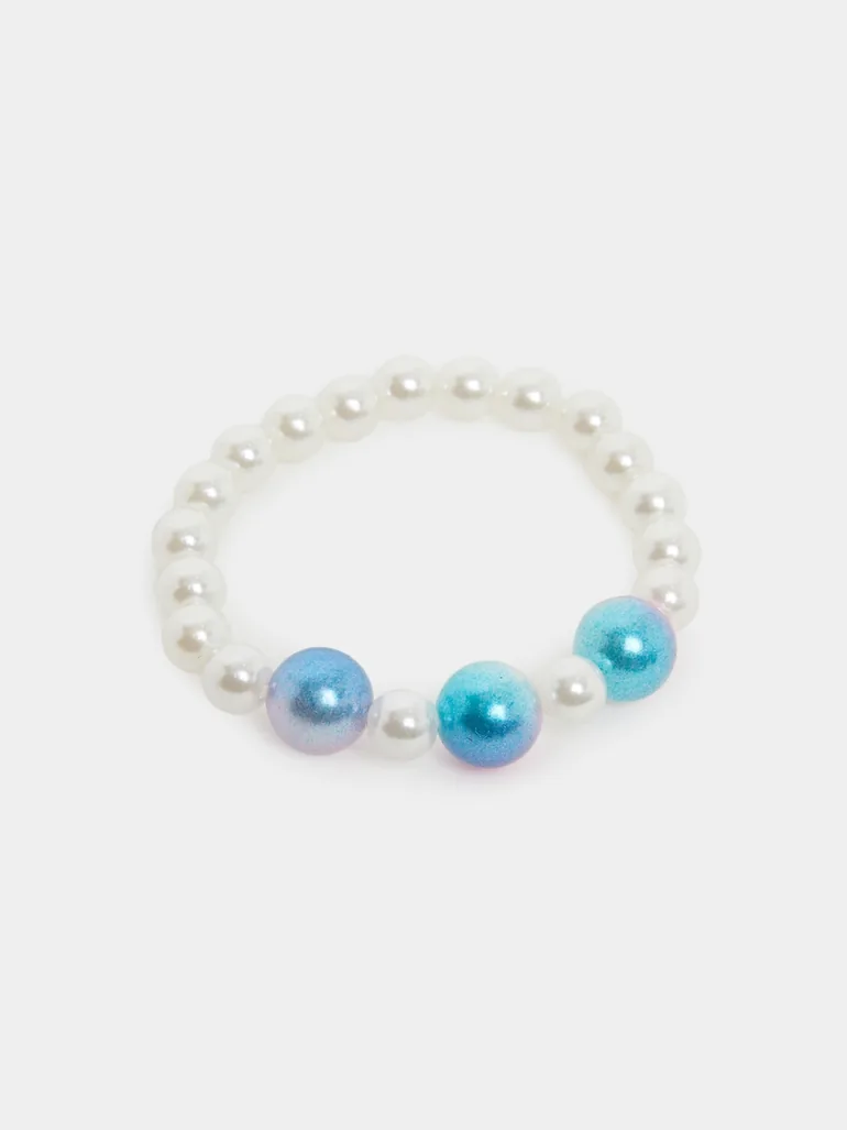 Girls Pearl and Seashell Necklace with Bracelet Jewelry Set - 3