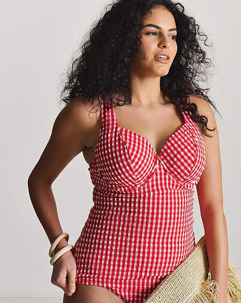 Gingham Underwired Tankini Top