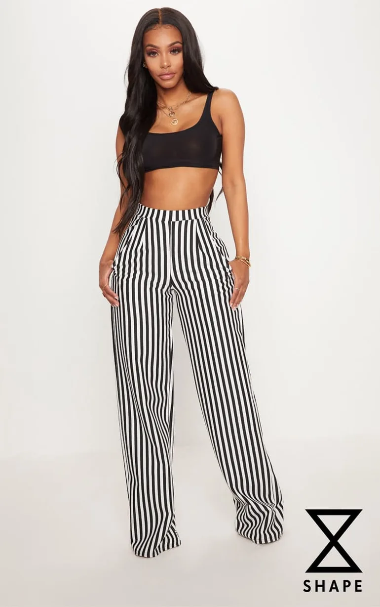 Shape Black Striped Wide Leg Trousers