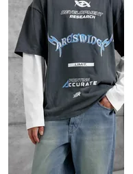 NOMARC Oversized Crew Neck Printed Sweatshirt - 2