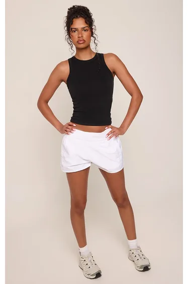 White Lightweight Shell Runner Gym Shorts