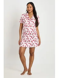 Maternity Cherry Print Nightie - pink