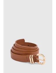 Basic Skinny Belt - tan - 1