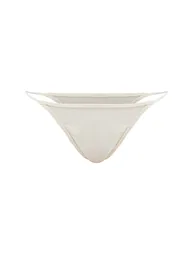 Cream Plait Binding Tanga Bikini Bottoms - 3