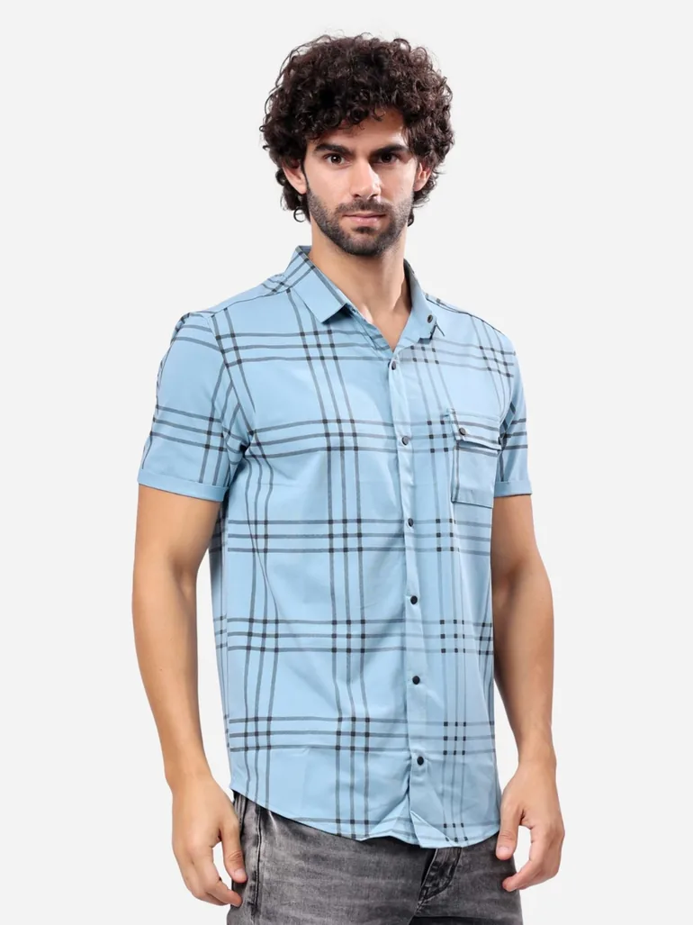 Checked Short Sleeve Regular Fit Shirt - 4