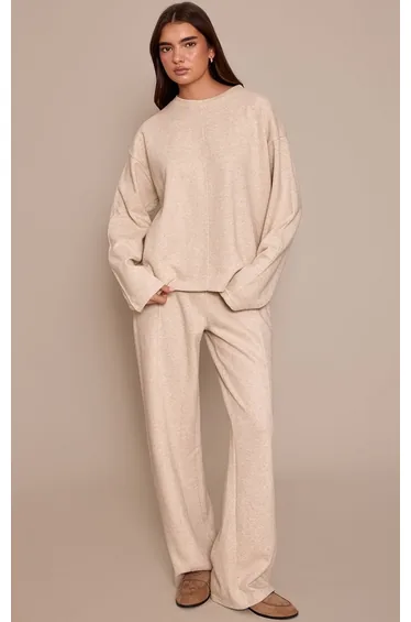 Mocha Soft Rib Straight Leg Joggers