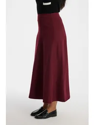 Flared Longline Skirt With Back Zipper - 3
