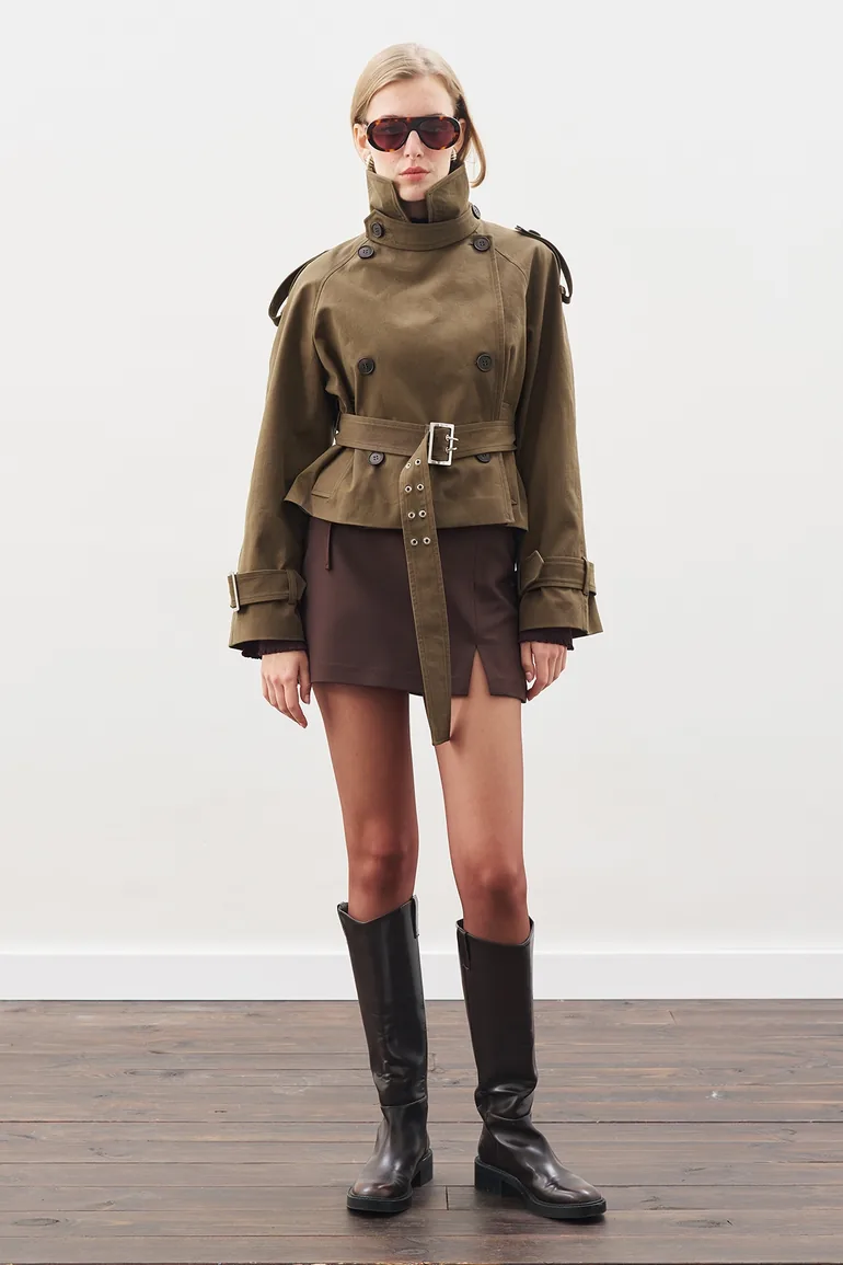 BELT SHORT TRENCH COAT - 7